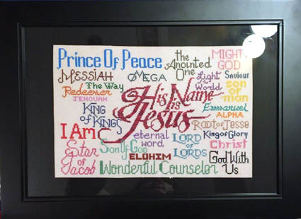 His Name is Jesus Stitched by Judy Claunch